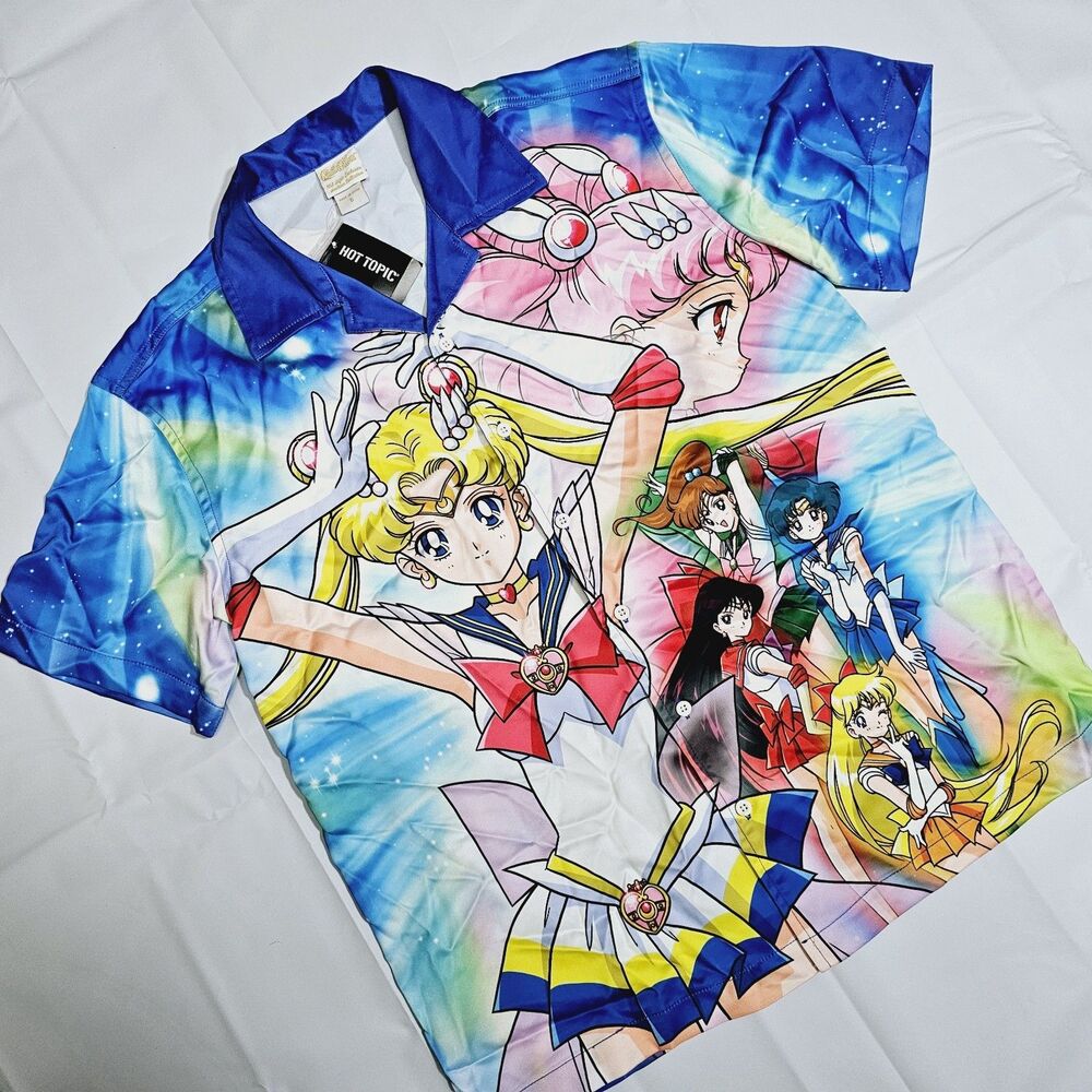 NEW‎ Sailor Moon Hot Topic All Over Print Shirt Anime Top Unisex Oversized Small